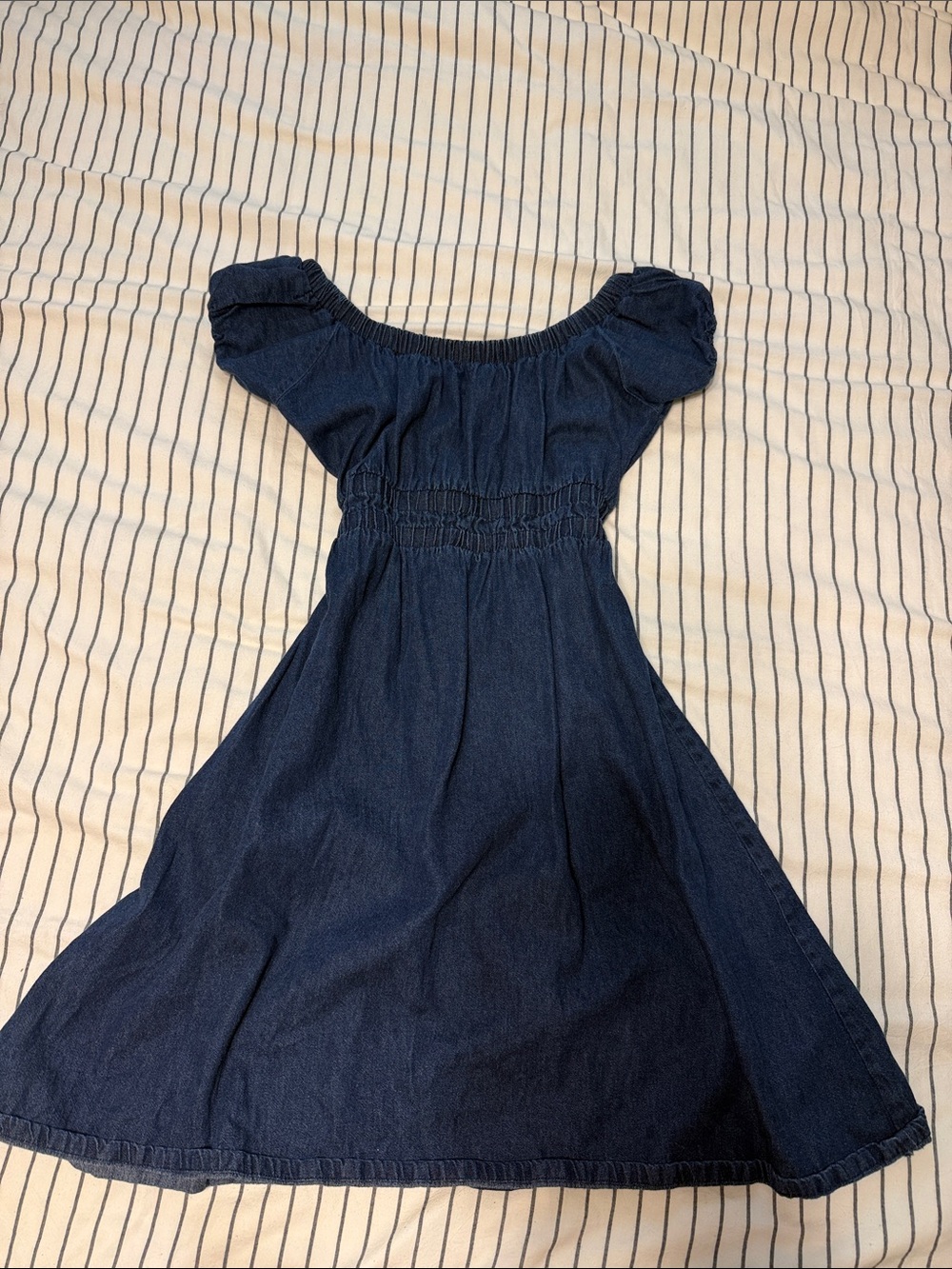 Vintage cotton denim midi dress